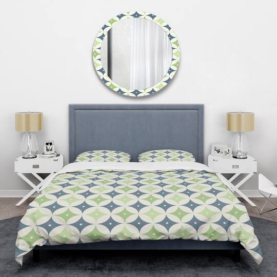 Designart 'Retro Geometric Design V' Mid-Century Duvet Cover Set